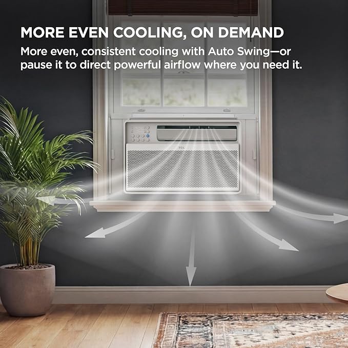 TCL 10000 BTU Q-Series Smart Inverter Window AC Unit, Best Quiet Energy Saving 115V Air Conditioner for Rooms up to 450-Sq. Ft., EZ Install, Control with Alexa, Google Assistant & TCL Home App