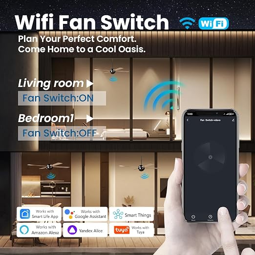 Smart Fan Switch Need Neutral Wire,White