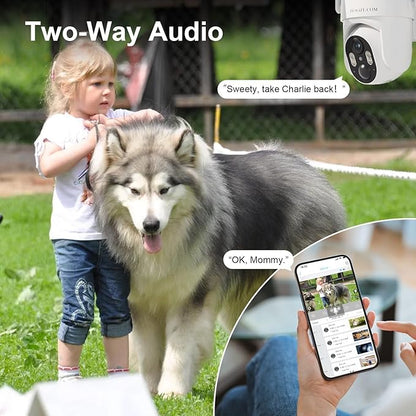 HOSAFE.COM Wireless Security Camera Outdoor, 360° PTZ Remote Cameras for Home Security Solar Powered, 2K 3MP Surveillance & Security Cameras, Free Cloud Storage(Need Apply)