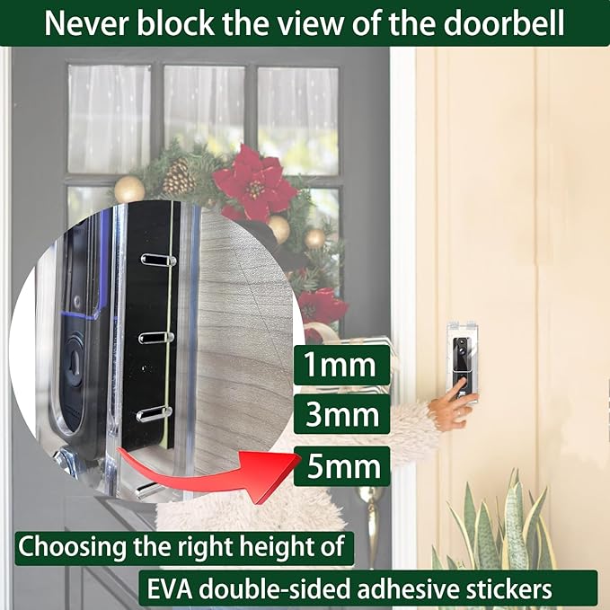 Anti-Theft Video Doorbell Mount Compatible with Most Video Doorbell, Acrylic,Highly Transparent Doorbell Lock Box Kit for Houses, Apartments, Businesses,Fit Doorbell 5.5"x 2.16"x 1.49"or Small