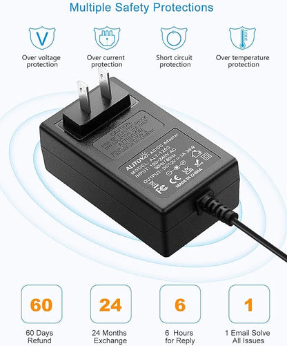 ALITOVE 12V 3A Power Supply DC 12 Volt AC Adapter 36W 2.5A 2A 1.5A 1A Replacment Power Cord Converter Transformer 4.92Ft with 10 Tips for LED Strip Light CCTV Security Camera Router PC Monitor