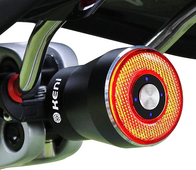 G Keni Smart Brake Sensing Rear Bike Lights, Auto Light Sensing Bike Tail Light, IPX6 Waterproof, Ultra Bright LED Taillights, Rechargeable Safety Road Back Bicycle Lights for Night Riding