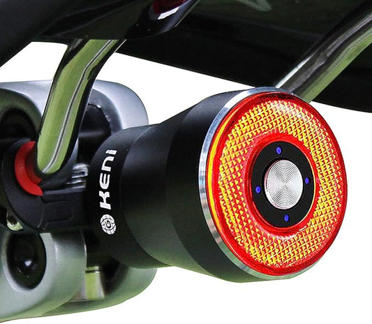 G Keni Smart Brake Sensing Rear Bike Lights, Auto Light Sensing Bike Tail Light, IPX6 Waterproof, Ultra Bright LED Taillights, Rechargeable Safety Road Back Bicycle Lights for Night Riding