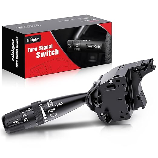 Nilight Turn Signal Switch Compatible with 2007-2018 Jeep Wrangler Compass Patriot 2008-2010 Grand Cherokee Liberty 2007-2014 Dodge Avenger Nitro 2007-2010 Chrysler PT Cruiser Sebring, 2 Year Warranty