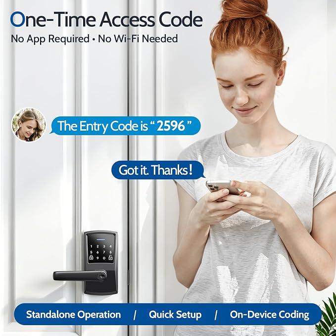 Keypad Door Lock with Handle, Keyless Entry Digital Code for Front Door