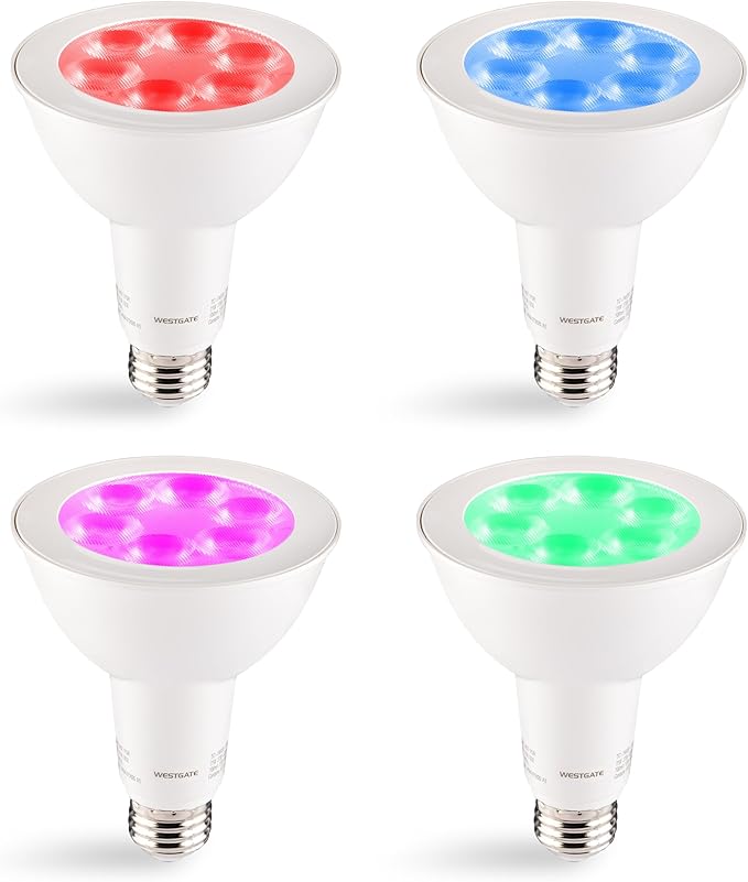 Westgate TC-PAR30-11W-RGBW-WIFI PAR30 RGBW Bulb -120VAC, 11W LED Flood Light, E26 Base, Compatible with Alexa and Goggle Home, Color Changing, Dimmable by App, Aluminum Housing (PAR30 11W)