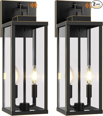 BesLowe 2-Pack 18” Large Motion Sensor Outdoor Wall Lights, Bronze