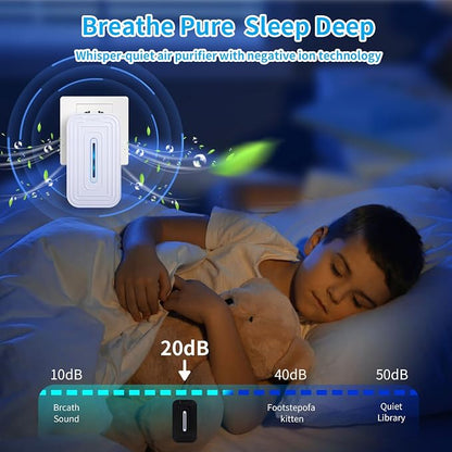 3 Pack 2026 Upgraded Plug in Air Ionizers for Home,Ionic Air Purifier for Home Office Bedroom Bathroom Living Room Quiet and Portable Air Freshener for Bedroom(3,White)