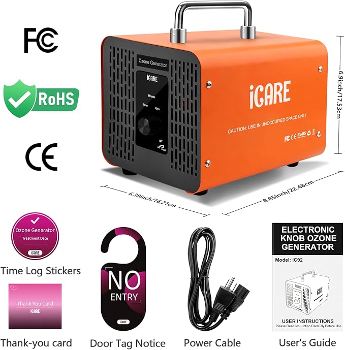 Ozone Generator 60000mg/h, High Capacity Digital Ozone Machine Odor Removal