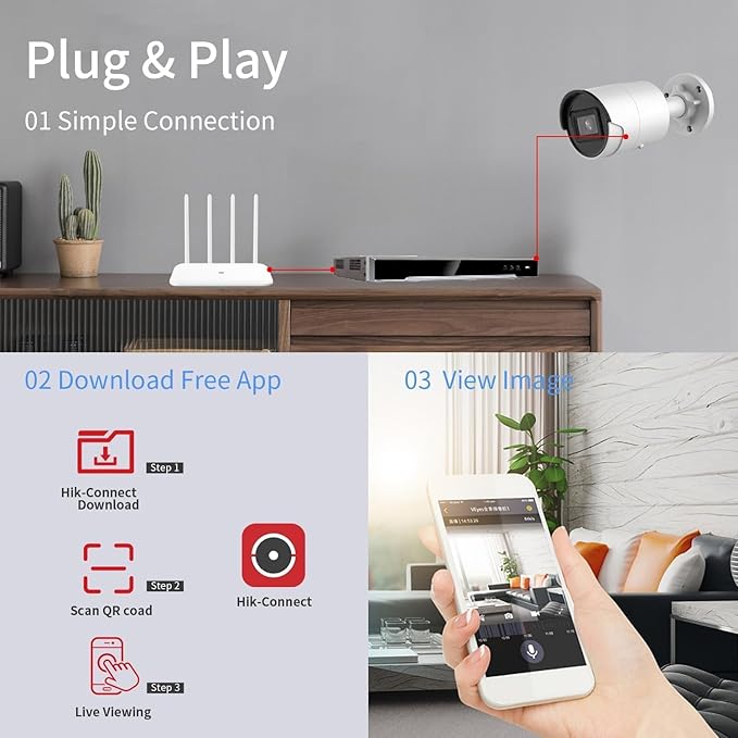 DS-2CD2043G2-I 4MP Mini Bullet POE IP Camera Outdoor, 2.8MM Lens, 120dB WDR, 131ft Night Vision, Human & Vehicle Detection, IP67, Replacement of DS-2CD2043G0-I, Work with Ⲏіkconnect, Guarding Vision