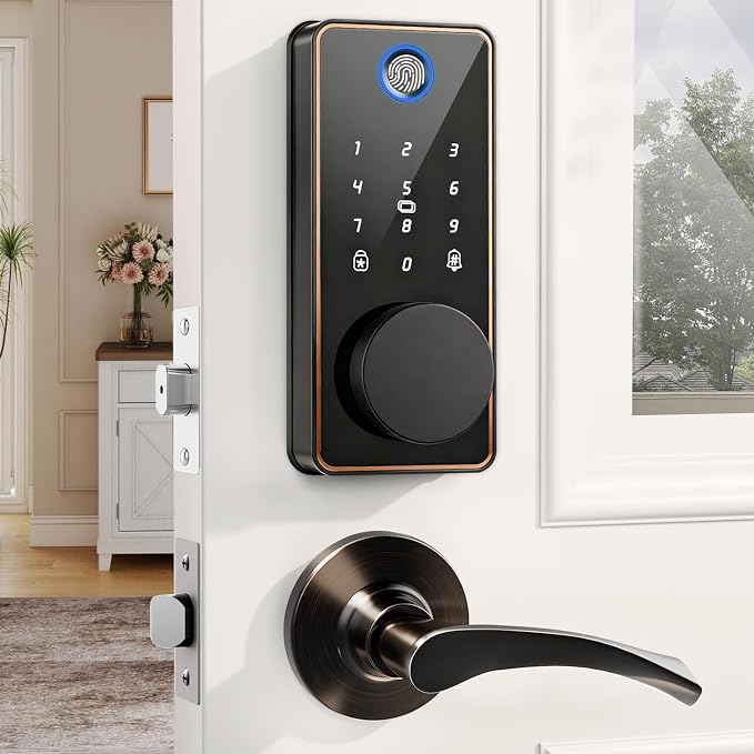 Keyless Entry Door Lock with 2 Handles, Biquole Electronic Keypad Deadbolt
