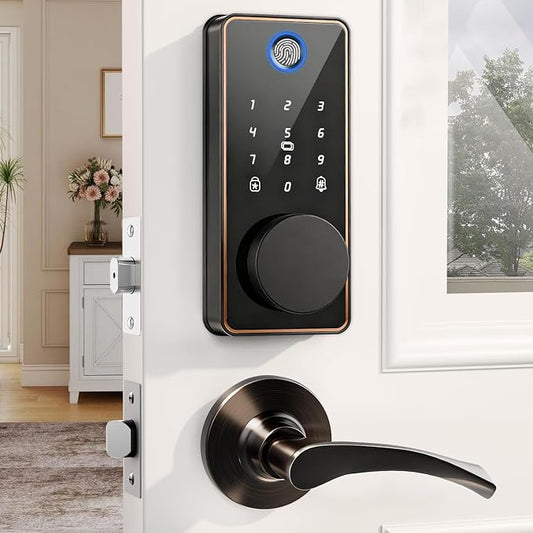 Keyless Entry Door Lock with 2 Handles, Biquole Electronic Keypad Deadbolt