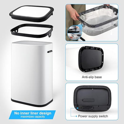 Garvee 13 Gal Motion Sensor Trash Can, Touchless Kitchen Bin