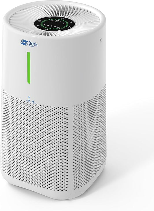 Berk Air Purifiers for Home Living Room,Cover Up to 1625 Ft²,HEPA Air Purifier,PM2.5 Air Quality Display,Air Purifier for Pets Hair, Smoke, Odors,Pollen (D3S-Standard)