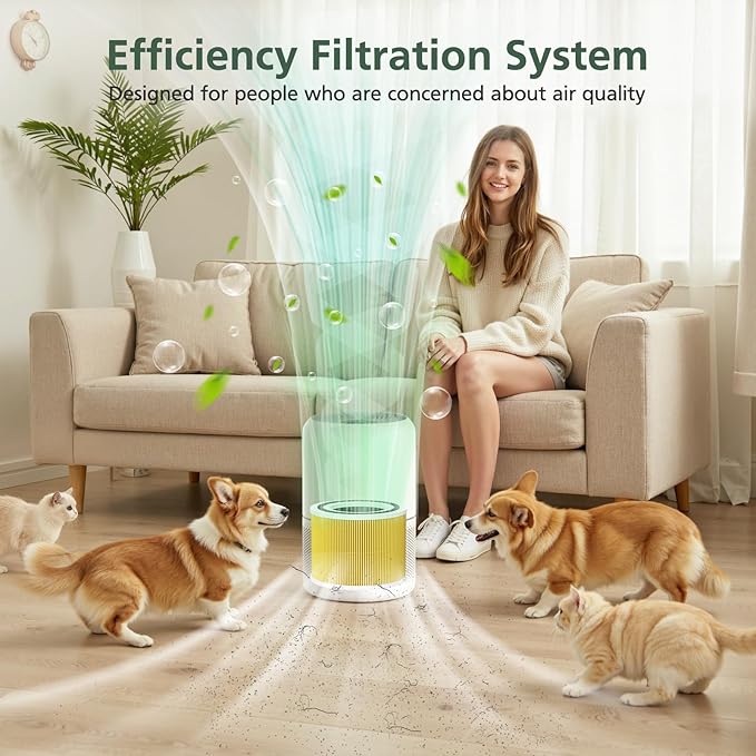 Core 300 Pet Care Replacement Filter for LEVOIT Core 300 Core300-P Core 300s VortexAir Air Purifier, 3-in-1 High efficiency Activated Carbon, Core 300-RF-PA, 2 Pack, Yellow