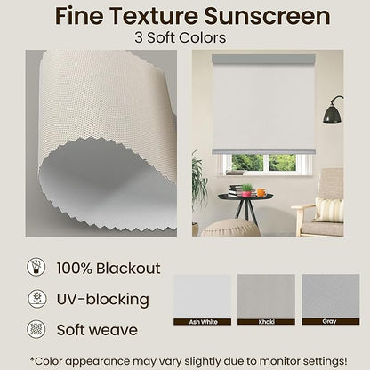 Motorized Smart Blinds with Remote – 100% Blackout Roller Shades Fabric Swatch – Alexa, Google, Apple HomeKit, Tuya App –Automatic Curtains for Home Office – 24 Color Options (Fabric Samples)