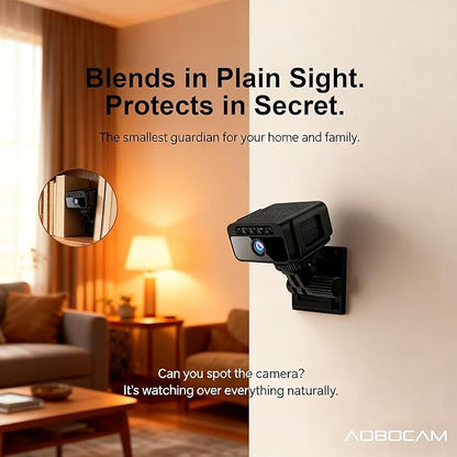 Hidden Camera with Cloud, 4K HD WiFi Mini Spy Camera 150° View Video, Wireless Indoor Surveillance Secret Camera, Smart AI Motion Detection/Night Vision for Home Security Small Nanny Cam (Black-4K)