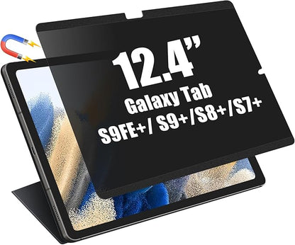 FILMEXT Magnetic Privacy Screen for Samsung Galaxy Tab S10 Plus 2024/Tab S9 FE+/Tab S9 Plus 2023/Tab S8+/Tab S7 FE/Tab S7 Plus 2020 12.4 inch,Anti Spy Anti Glare Anti Blue Light Screen Filter-Matte