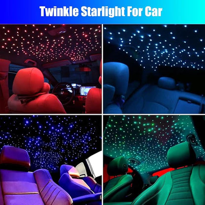 16W Car Home Starlight Headliner Kit, Twinkle & Sound Activate RGBW Fiber Optic Lights with APP & Remote Control, Star Lights for Ceiling Decoration, 450 pcs 9.8ft