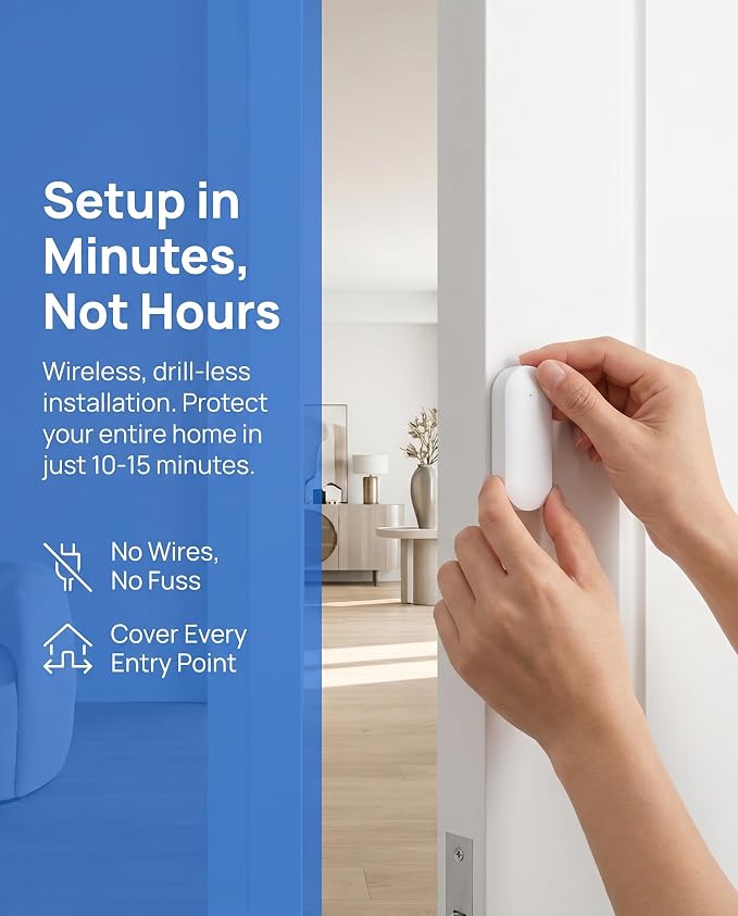 Alarm System for Home Security (24-Piece) | 4.3" Touch Screen | SOS | App Instant Alerts | Wireless Smart System | Work with Alexa | No Monthly Fee