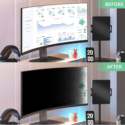 32 Inch Curved Computer Privacy Screen Filter for 16:9 Widescreen Computer Monitor Computer Screen Protector Computer Screen Privacy Shield Anti Glare and Blue Light