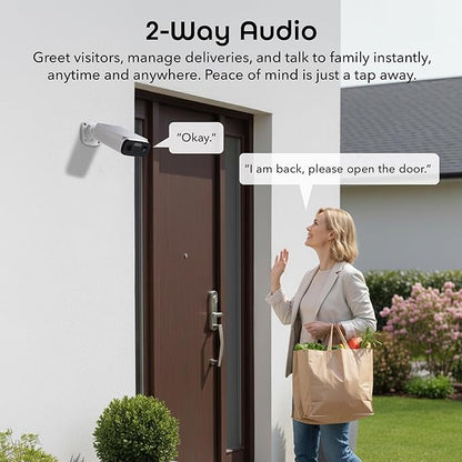 Geeni Falcon Smart Solar Battery Camera 2K+ – Outdoor Camera Wireless, Weather Resistant with Solar-Powered Battery, Motion Alerts, Color Night Vision, Two-Way Audio — 1-Pack, White