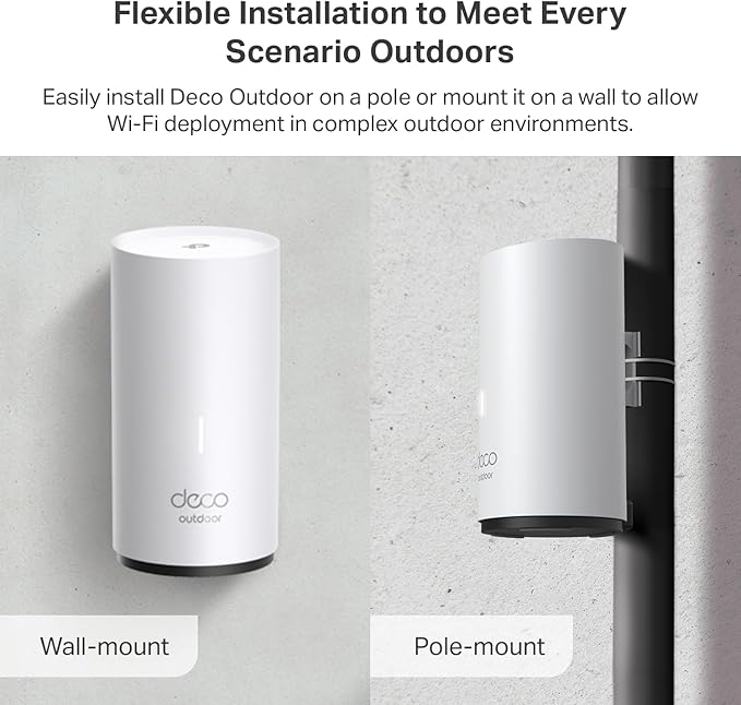 TP-Link Deco Outdoor Mesh WiFi (X50-Outdoor) – AX3000 Dual Band WiFi 6 Mesh, Dual Gigabit Ports, Weatherproof, Works with Deco Mesh, Pole/Wall/Table Mount, 1-Pack
