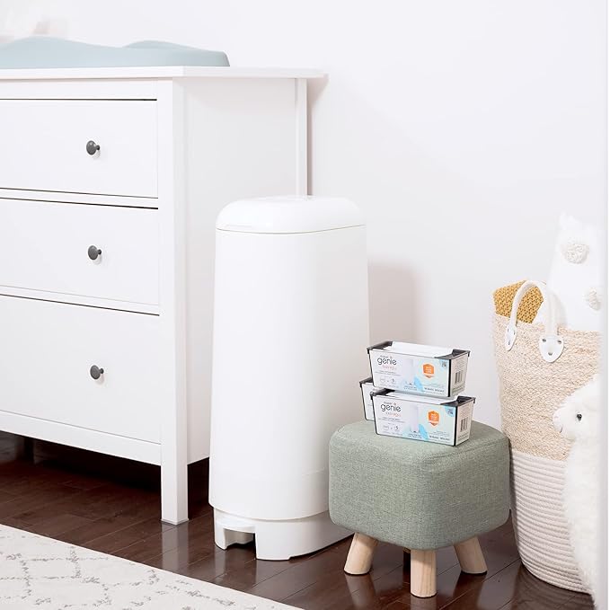 Diaper Genie Signature Pail Includes 1 Easy Roll Refill with 18 Bags | Holds Up to 846 Newborn-Sized Diapers Per Refill