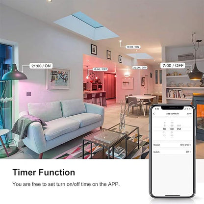 ZJchao Smart Light Bulb, 5W GU10 WiFi Light with RGB W C, Voice and APP Remote Control, Timing Function, Group Control for Home Tmall Elf (5)