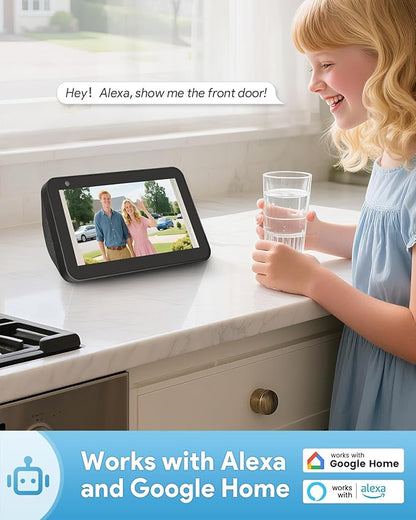 AUE Wireless Video Doorbell Camera 2K HD with Ring Chime, Battery Powered & Night Vision 2-Way Audio PIR Motion Detection 2.4G WiFi + IP66 Waterproof, Compatible with Alexa