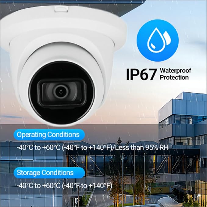 EmpireTech 4MP 1/1.8" CMOS Ultra Low Light Starlight+ IR Turret AI IP Camera Motion Detection,IP67,POE and ePOE,Built-in Mic,Vehicle and Human,IPC-T54IR-AS-S3 3.6mm