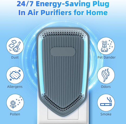 6 PCS Negative Ion Air Purifier, Silent air purifier plug in wall,Portable Air Ion Generator, Absorbing Smoke and Dust&pollen,Purifying Air Ionizers for Home Bedroom, Study, Kitchen and Living Room