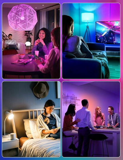 Brightever Smart A19 LED Light Bulbs, 60W Equivalent 800LM Color Changing E26 9W Bluetooth Light Bulbs with Remote Control, 16 Million DIY Colors RGBWW, Music Sync, 2-Pack
