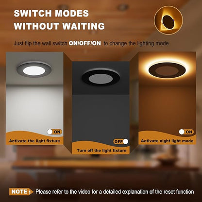 VOLISUN 12 Pack 4 Inch Black Recessed Light with Night Light, Canless LED Recessed Lighting 4 inch, 2700K-5000K Selectable, 9.5W=80W,810LM Soffit Lighting Outdoor Recessed Lights, ETL Certificated
