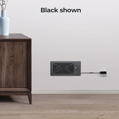 BIOWIND Quiet Register Booster Fan Fits 4" x 10" Register Holes, 10-Speed Smart Heating Cooling AC Vent Fan with Remote Control and Thermostat Control - Black