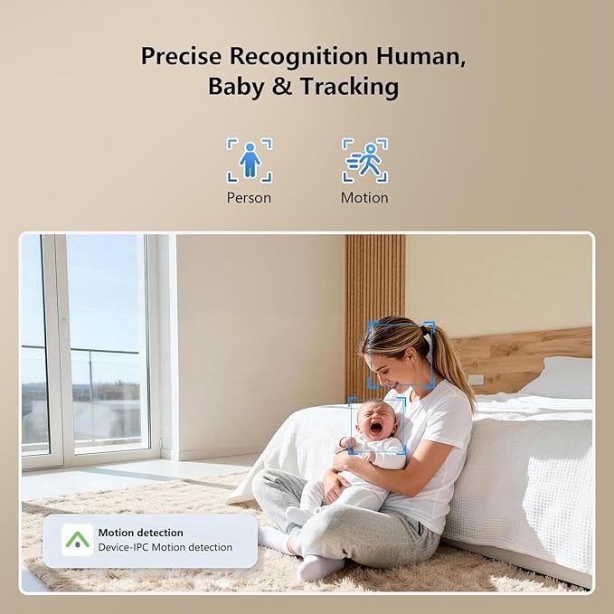 3MP Indoor Security Camera with 32GB SD Card - Pan/Tilt WiFi Camera with Motion Detection & Smart Night Vision for Baby & Pet Monitoring, Supports Cloud Storage