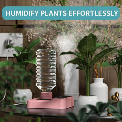 Travel Humidifier, Portable Small Humidifier for Plants, Bedroom, Office, Hotel or Car, Battery Operated Mini Cool Mist Humidifiers, Quiet 23dB, Auto-off, Night Light and BPA-Free, Pink