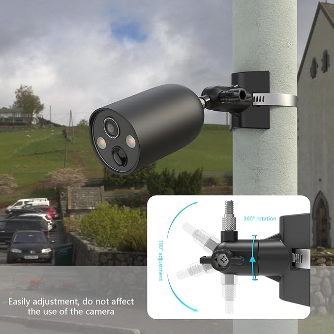 Pole Mounting Bracket & Silicone Skin Cover for TP-Link Tapo MagCam 2024 PCMag(Tapo C425) and Tapo SolarCam 2K Security Cameras