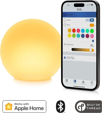 Eve Flare - Portable Smart LED Lamp with Apple HomeKit Technology, IP65 Water Resistance and Wireless Charging, Bluetooth & Thread