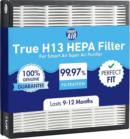 Smart Air (aka Smart Health Sqair Genuine Replacement HEPA Filter | High-Efficiency Particle Filter for Dust, Smoke & Pollen | Compatible Genuine HEPA Replacement Filter (1 Pack)