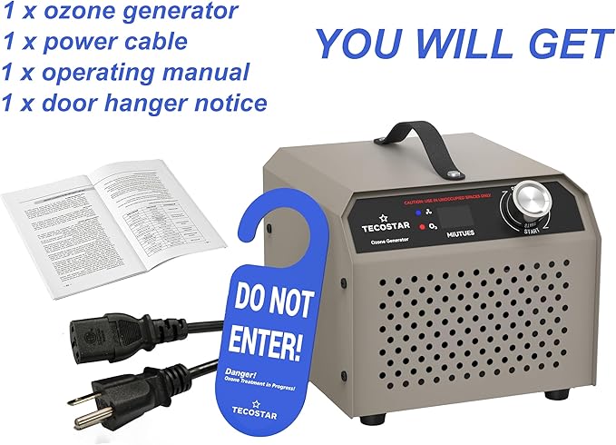 Ozone Generator 90,000mg/h Industrial & Home Use Air Purifier – O3 Air Ionizer High Capacity for 6,000 Sq Ft, Smoke Odor Removal, Odor Eliminator, Pet/Car/Room/Basement Deodorizer