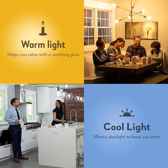 Bulbrite Solana WiFi LED Smart Bulb, 60 Watt Equivalent, A19 90 CRI Tunable White and Color Changing Dimmable Light Bulb, Compatible with Alexa and Google Home, 2 Pack