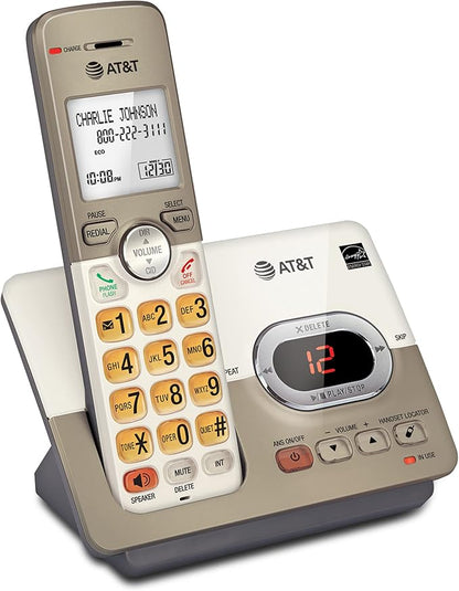 AT&T EL52113 Cordless Phone with Answering System & Extra-large Backlit Keys Light champagne