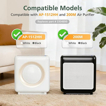 AP-1512HH Filter Set Replacement for Coway Airmega AP-1512HH and 200M Air Purifiers, 1 HEPA Filter and 2 Carbon Pre-Filters, Compared to Part # 3304899