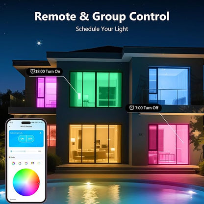 DAYBETTER Smart Light Bulbs, Smart Bulb Compatible with Alexa & Google Home, A19 E26 2.4G WiFi Bluetooth Alexa Light Bulbs, RGBCW Color Changing LED Light Bulb, 60W Equivalent, 800LM, 10Pack