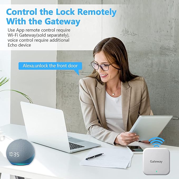 Smart Door Lock, Keyless, Fingerprint, SCYAN X2 Handle Lock with Touchscreen Keypad Access, Auto Locking, for Home, Office, Airbnb, Rental House, Aged Bronze