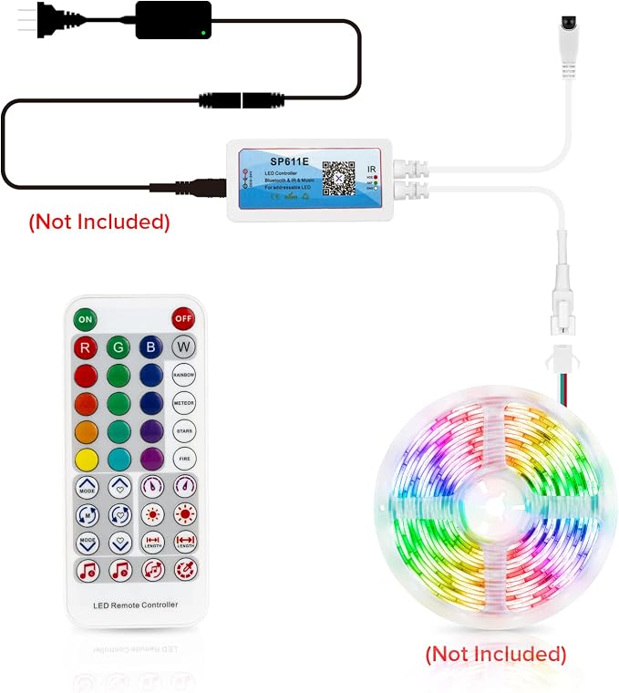 SEZO SP611E WS2812B Bluetooth Music LED Controller Output 600pixels/port