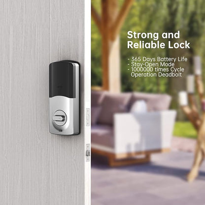 Keyless Entry Door Lock Handle: SMONET Smart Front Door Lock Set Alexa Deadbolt Locks with Handle Bluetooth Electronic Digital Keypad with APP Voice Control Keyfob Auto for Home