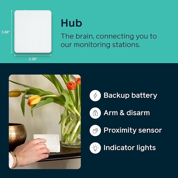 Cove 6-Piece DIY Home Security System, 3-Month Monitoring | Free Camera Ships Separately After Account Setup, DIY Setup, Professional Monitoring, Expandable System, One App Control