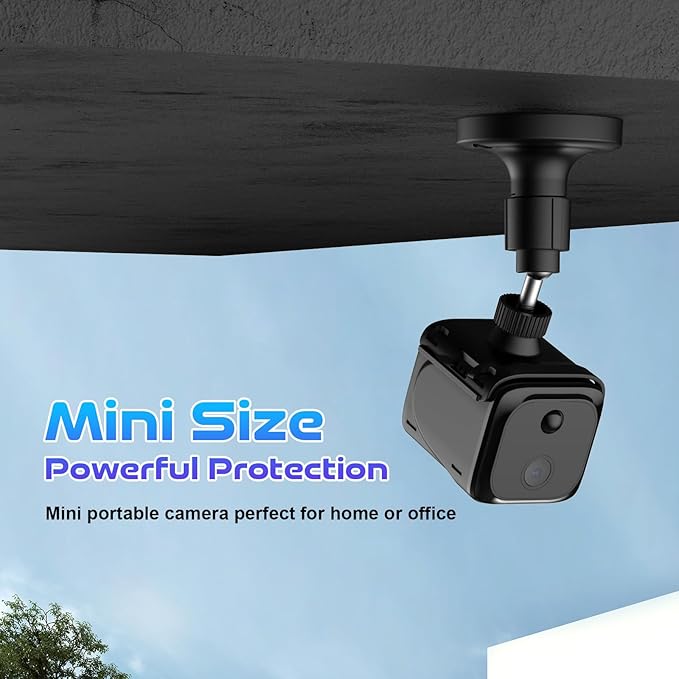Wireless Small Security Camera Indoor, Little Ubox Magentic Security Cam – 2K HD, Night Vision, PIR Motion Detect, Instant Alert, Long Standby Battery Camera for Home, Office, Apartment&Travel(Black)